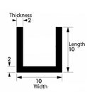Premium Brushed & Polished Aluminium Channel 10mm × 10mm × 2mm – 6063-T6 Satin Alloy U-Profile, Strong, Lightweight, Rust-Resistant & Easy-to-Fabricate Metal Trim for Edging, Frames, Furniture & DIY Projects