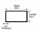 Aluminium Rectangular Tube Brushed Polished 38.1 mm × 25.4 mm × 3.2 mm – Premium Alloy Section