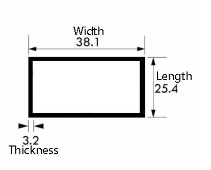Aluminium Rectangular Tube Brushed Polished 38.1 mm × 25.4 mm × 3.2 mm – Premium Alloy Section