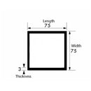 Premium Aluminium Square Tube 75mm x 75mm x 3mm | Durable Tubing for Heavy-Duty Engineering, Metalworking & Construction