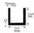 Heavy-Duty Aluminium U-Channel – 50.8mm × 50.8mm × 3.2mm | Strong, Lightweight & Corrosion-Resistant Profile for Structural & Fabrication Use