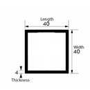 Aluminium Square Tube – 40mm x 40mm x 3mm – Robust Plain Finish, Precision-Cut Box Section for DIY Projects, Heavy-Duty Structures & Custom Fabrications
