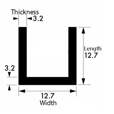 High-Grade Brushed & Polished Aluminium Channel 12.7mm × 12.7mm × 3.2mm – 6063-T6 Satin Finish U-Profile, Durable, Lightweight & Corrosion-Resistant Metal Trim for Frames, Edging, Furniture & Creative DIY Applications