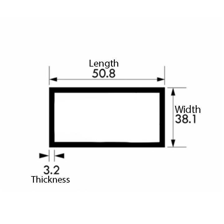 50.8mm x 38.1mm x 3.2mm Aluminium Rectangular Tube – Heavy-Duty, Corrosion-Resistant & Precision Cut for Industrial & DIY Projects