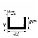 Strong and Lightweight 63.5mm x 31.7mm x 4.8mm Aluminium Channel – Perfect for DIY and Professional Projects