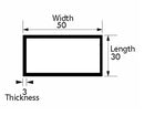 Stylish Aluminium Rectangular Tube 50mm × 30mm × 3 mm – Brushed Polished Decorative Alloy