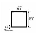 Supreme Aluminium Square Tube – 50.8mm x 50.8mm x 6.3mm (2" x 2" x 1/4") – Plain Finish Heavy-Duty Structural Box Section, Corrosion-Resistant High-Strength Metal Tubing for DIY Builds, Premium Furniture & Engineering Projects