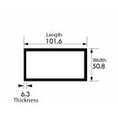 Strong Aluminium Rectangular Tube – 101.6mm x 50.8mm x 6.3mm (4" x 2" x 1/4") | Rust-Proof, Precision-Cut Metal Tubing for Industrial, Furniture, Construction & DIY Projects