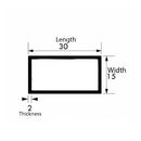 Heavy-Duty 30mm x 15mm x 2mm Aluminium Rectangular Tube – Precision Cut, Strong & Reliable for Multiple Applications