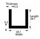 Heavy-Duty 38.1mm x 38.1mm x 3.2mm Aluminium Channel - Premium Structural Extrusion for Custom Builds