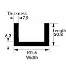 Premium 101.6mm x 50.8mm x 6.3mm x 7.9mm Aluminium Channel - Heavy Duty, Standard Mill Finish