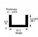 Aluminium Channel - 76.2mm x 38.1mm x 6.3mm x 7.9mm, High Strength, Durable, and Corrosion Resistant for Engineering Use