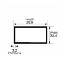 Heavy-Duty 50.8mm x 25.4mm x 3.2mm Aluminium Rectangular Tube – Precision Cut & Corrosion-Resistant for Versatile Applications