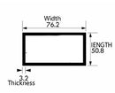 Lightweight Aluminium Rectangular Box Tube 76.2mm x 50.8mm x 3.2mm – High Strength Alloy