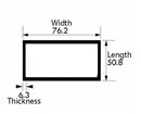 Aluminium Rectangular Tube 76.2mm x 50.8mm x 6.3mm for Fabrication, DIY, and Engineering Projects