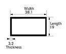 Stylish Decorative Aluminium Tube – Brushed Polished Rectangular Profile 38.1mm × 19mm × 3.2 mm