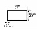 Premium Aluminium Rectangular Tube 38.1 mm × 25.4 mm × 1.6 mm – Brushed Polished Finish
