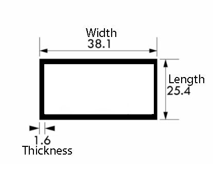 Premium Aluminium Rectangular Tube 38.1 mm × 25.4 mm × 1.6 mm – Brushed Polished Finish