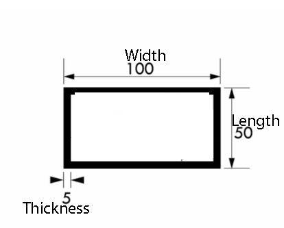 Versatile Aluminium Rectangular Tube 100mm×50mm×5 mm – Strong, Machinable 6082 Alloy
