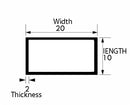 Brushed Polished Aluminium Rectangular Tube 20mm × 10mm × 2 mm – Stylish & Durable Profile