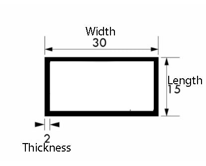 Aluminium Rectangular Tube 30mm × 15mm × 2 mm – Stylish Brushed Polished Finish for Interiors