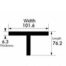 Heavy-Duty Aluminium T-Section – 101.6mm x 76.2mm x 6.3mm (4" x 3" x 1/4") – High-Strength, Corrosion-Resistant & Precision Cut