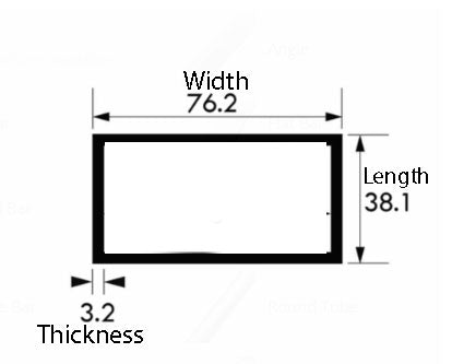 Precision-Crafted Aluminium Rectangular Tube – 76.2mm × 38.1mm × 3.2mm (3″ × 1½″ × 10 SWG) | Rust-Resistant, Lightweight & Durable Metal Tubing for Frames, Furniture & DIY Projects