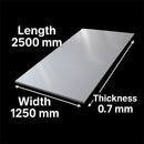 2500mm x 1250mm x 0.7mm 304 Mirror Polished Stainless Steel Sheet – High-Gloss, Durable & Corrosion-Resistant for Decorative & Industrial Use