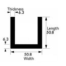 Premium 50.8mm x 50.8mm x 6.3mm Aluminium Channel - Strong and Reliable for Industrial Applications