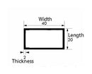 Precision-Cut Metal Tubing – 40mm × 20mm × 2 mm Aluminium Rectangular Tube | Rust-Proof, Lightweight & Durable for Frames, Furniture & DIY Projects