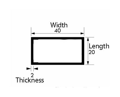 Precision-Cut Metal Tubing – 40mm × 20mm × 2 mm Aluminium Rectangular Tube | Rust-Proof, Lightweight & Durable for Frames, Furniture & DIY Projects