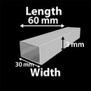 60mm x 30mm x 2mm Stainless Steel Rectangular Tube – High-Strength, Corrosion-Resistant & Precision Cut