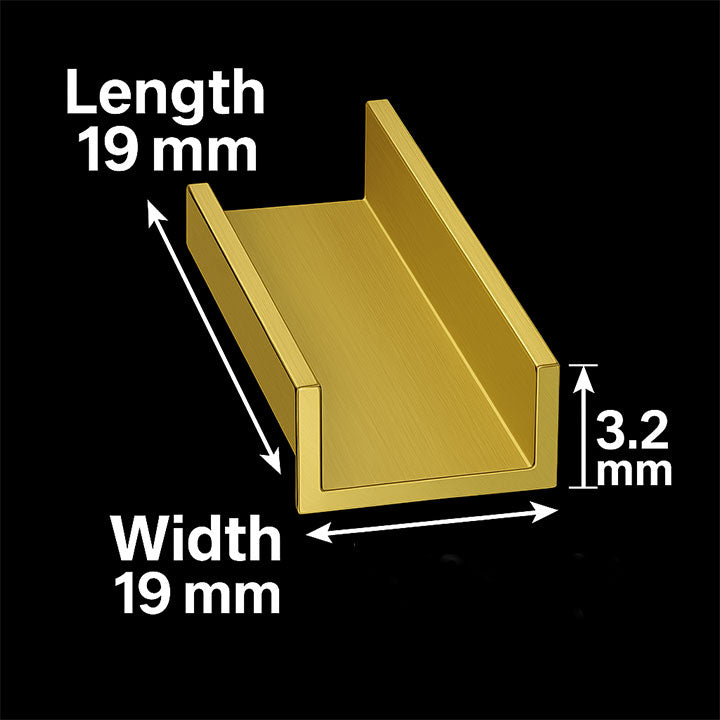 BrassLine 19mm x 19mm x 3.2mm Brushed Polished Brass U Channel – Solid Brass, Heavy-Duty Architectural Trim for Edge Protection, Frames & Display Finishing