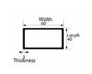 Heavy-Duty Aluminium Rectangular Tube – 60mm × 40mm × 3 mm | Lightweight, Rust-Proof & Precision-Made Metal for Frames, Furniture & DIY