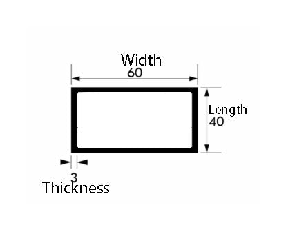 Heavy-Duty Aluminium Rectangular Tube – 60mm × 40mm × 3 mm | Lightweight, Rust-Proof & Precision-Made Metal for Frames, Furniture & DIY