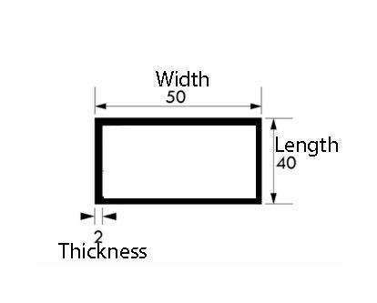 Industrial-Grade Aluminium Rectangular Tube – 50×40×2 mm | Strong, Corrosion-Resistant & Precision-Cut Metal for Construction & DIY
