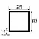 Top Quality Brushed & Polished Aluminium Square Tube – 38.1mm x 38.1mm x 1.6mm (1 1/2" x 1 1/2" x 16swg) | Heavy-Duty, Rust-Resistant, Lightweight Metal Tubing for DIY, Furniture, Construction & Industrial Projects