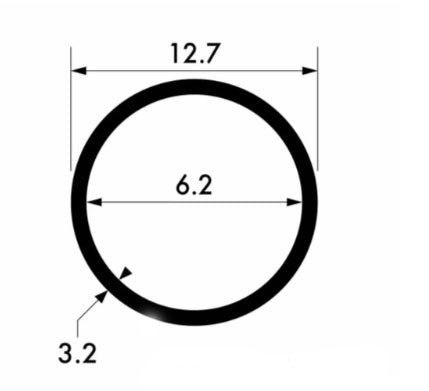 Durable Aluminium Round Tube – 12.7mm × 3.2 mm Strong Alloy for Furniture & Frameworks
