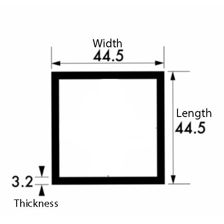 Prestige Brushed & Polished Aluminium Square Tube – 44.5 mm x 44.5 mm x 3.2 mm (1 ¾" x 1 ¾" x 10 swg) | Ultra-Durable, Rust-Proof Tubing for Designer DIY, Custom Interiors & Industrial Strength Projects