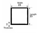 Brushed Polished Aluminium Square Tube – 25mm x 25mm x 2mm – Decorative Rust-Resistant Lightweight Box Section for DIY Projects, Modern Furniture Trim & Creative Craft Fabrications