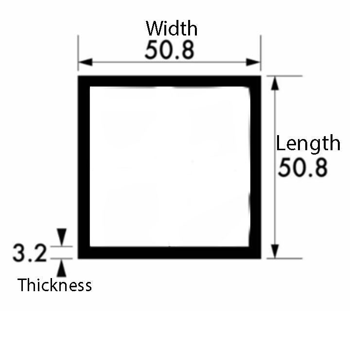ProForge Brushed & Polished Aluminium Square Tube – 50.8mm x 50.8mm x 3.2mm (2" x 2" x 10swg) | Durable, Rust-Proof Metal Tubing for Craftsmen, Builders & Industrial Applications