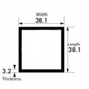 Elite Brushed & Polished Aluminium Square Tube – 38.1mm x 38.1mm x 3.2mm (1 1/2" x 1 1/2" x 10swg) | Ultra-Strong, Rust-Proof, Lightweight Tubing for Creative DIY, Designer Furniture, Construction & Industrial Projects