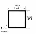 TitanCore Brushed & Polished Aluminium Square Tube – 50.8mm x 50.8mm x 6.3mm (2" x 2" x 1/4) | Ultra-Strong, Rust-Resistant, Heavy-Duty Metal Tubing for DIY, Furniture, Construction & Industrial Projects