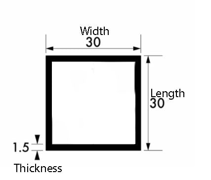 Sleek Brushed & Polished Aluminium Tube – 30mm x 30mm Square, 1.5mm Wall | Durable Lightweight Metal Box Section for DIY Builds, Modern Frames & Fabrication Projects
