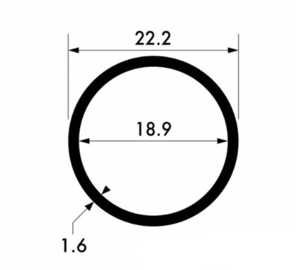 Aluminium Round Tube 22.2mm x 1.6mm – Versatile Hollow Tube for Structural & DIY Projects