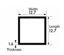 Brushed Polished Aluminium Square Tube – 12.7mm x 12.7mm x 1.6mm (1/2" x 1/2" x 16swg) – Lightweight Decorative Box Section, Rust-Resistant Metal Tubing for DIY Projects, Furniture Trim & Craft Fabrications