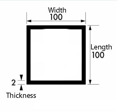Aluminium Square Tube – 100mm x 100mm x 2mm – Plain Finish Extra-Large, Rust-Proof Box Section for Heavy-Duty DIY Projects, Modern Furniture Frames & Structural Constructions