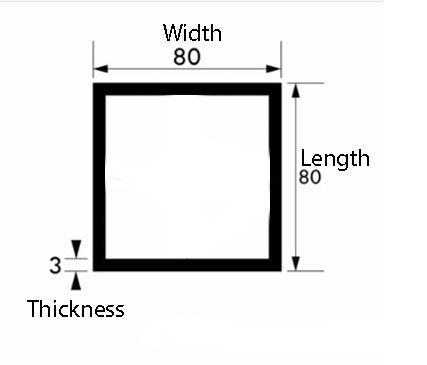 UltraForge Titanium-Series Aluminium Square Tube – 76.2mm × 76.2mm × 6.3 mm (3″ × 3″ × 1⁄4″) – Plain Finish Heavy-Wall Box Section with Radius Corners, Rust-Proof Premium Tubing for Designer DIY, Furniture Frame & Structural Mastery