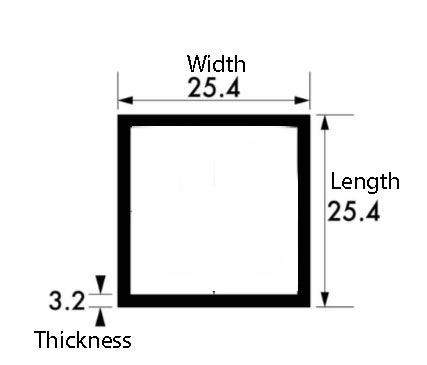Brushed & Polished Aluminium Square Tube – 3.2mm Thick, 25.4mm x 25.4mm (1" x 1" x 10swg) | Strong Lightweight Metal Box Section for DIY, Fabrication & Industrial Use