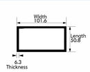 Aluminium Rectangular Tube – 101.6mm ×50.8mm×6.3 mm (4″×2″×¼″) | Heavy-Duty, Rust-Proof & Precision-Cut Metal Tubing for Construction, Frames & DIY Projects